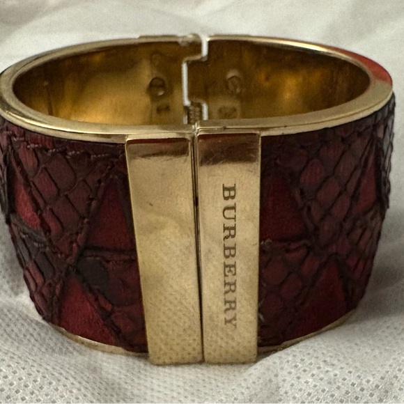 Burberry Accessories - Burberry Red and Gold Textured Bracelet